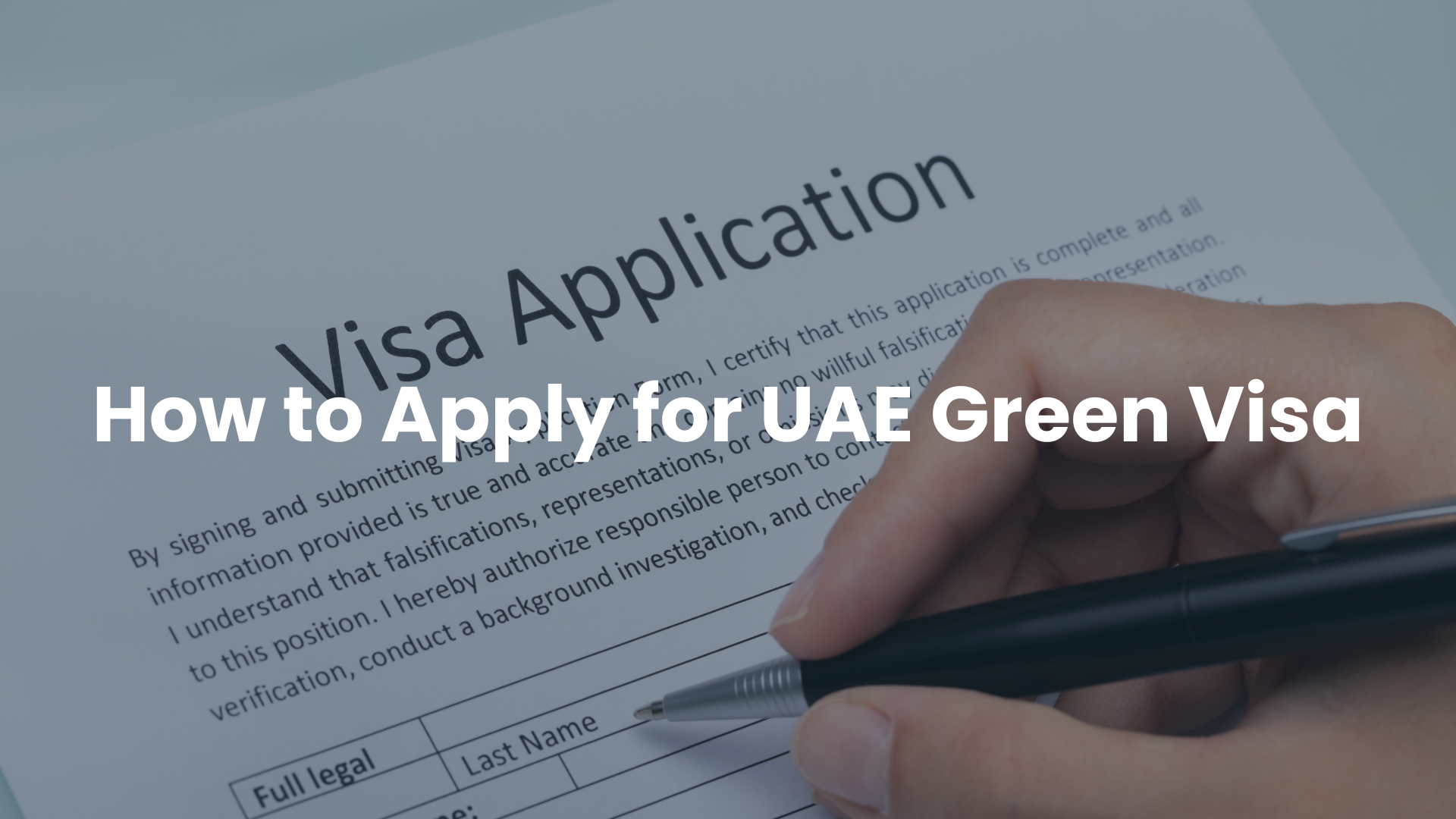 How to Apply for UAE Green Visa